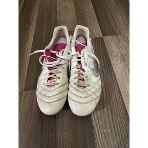 Nike 524928-106 Tiempo Natural IV White Teal Blue Women’s SZ 8.5 Soccer Cleats